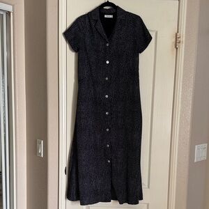 Mod Ref Size S Black White Small Polka Dot Shirt Dress Casual Midi
Short Sleeve
